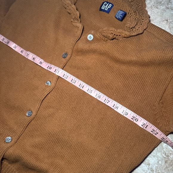 Vintage Gap Cardigan Sweater Women Lg Brown‎ Grandma Chunky Knit Collar - Picture 7 of 7